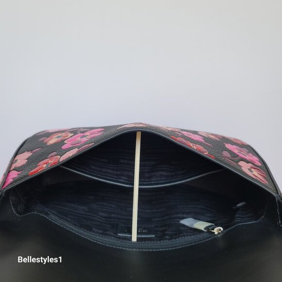 KATE SPADE Hudson Fall Poppies Pebbled Leather Medium Flap Convertible Shoulder⭐ - Picture 15 of 16